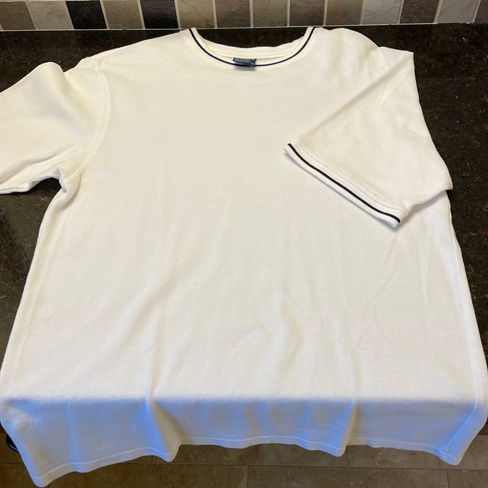 Polo by Ralph Lauren White Piqué with Navy Blue Piping